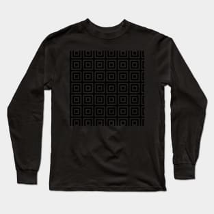 Black and White Square Pattern Long Sleeve T-Shirt